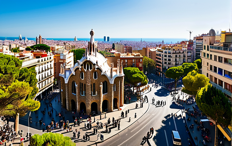 여행산업기사 시험 난이도 분석 - Barcelona Cityscape**
"A vibrant panoramic view of Barcelona, Spain, featuring the Sagrada Familia ...