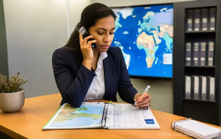여행사 직원의 커리어 패스 - **Prompt: Digital Navigator, Personal Touch**
"A dynamic and contemporary travel agency workstat... 여행사 직원의 커리어 패스 - **Prompt: Digital Navigator, Personal Touch**
"A dynamic and contemporary travel agency workstat...